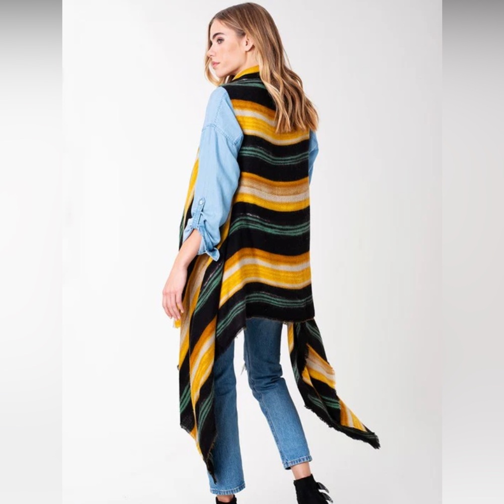 Woman’s -orange-black , striped/vest